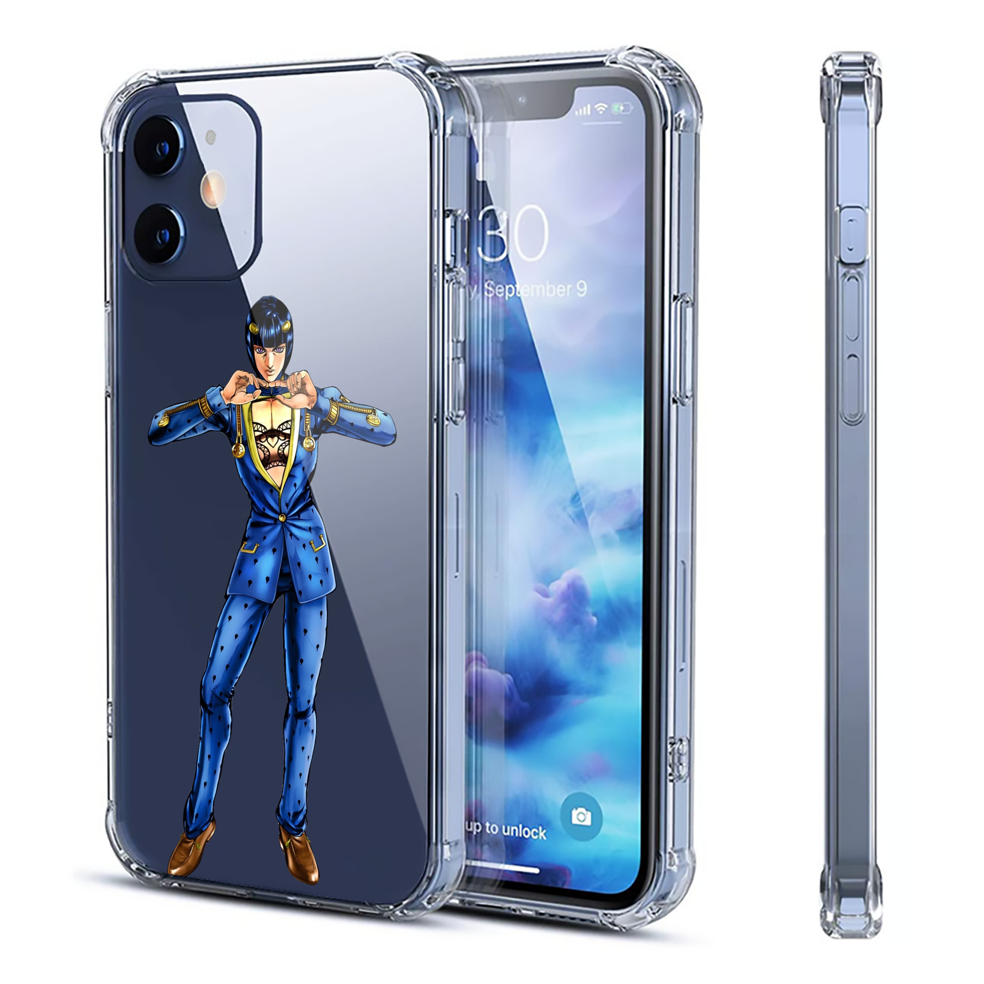 （画像用） ジョジョの奇妙な冒険 ブローノ?ブチャラティ JoJo's Bizarre Adventure Bruno Bucciarati 【iPhone 12シリーズ対応】透明スマホケース（クリアソフトケース）